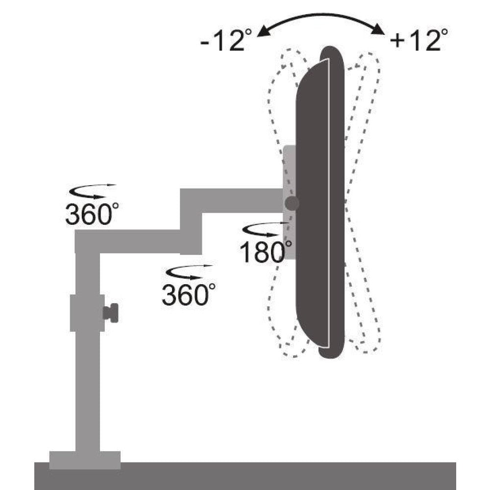 Techly ICA-LCD 502BK Flachbildschirm-Tischhalterung 68,6 cm (27") Tisch/Bank Schwarz