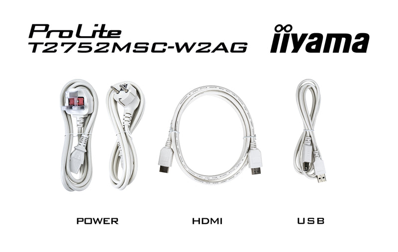 iiyama ProLite T2752MSC-W1AG Computerbildschirm 68,6 cm (27") 1920 x 1080 Pixel Full HD LCD Touchscreen Weiß