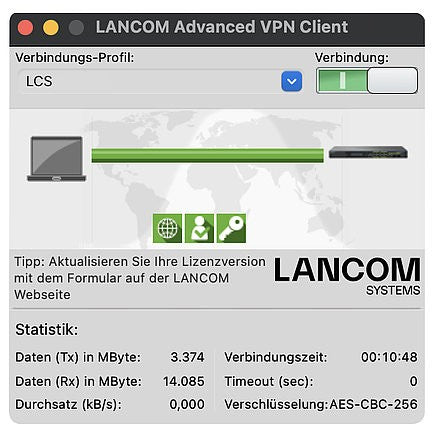 LANCOM Upgrade Advanced VPN Client (Mac. 10 Benutzer)