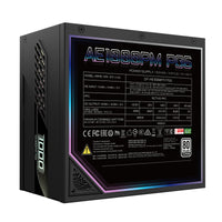 GIGABYTE AORUS ELITE P1000W ICE Netzteil - PCIe 5.0, 80 PLUS Platinum, Vollmodulares Design, 120mm Lüfter, ATX 3.0-kompatibel, EU-Stecker