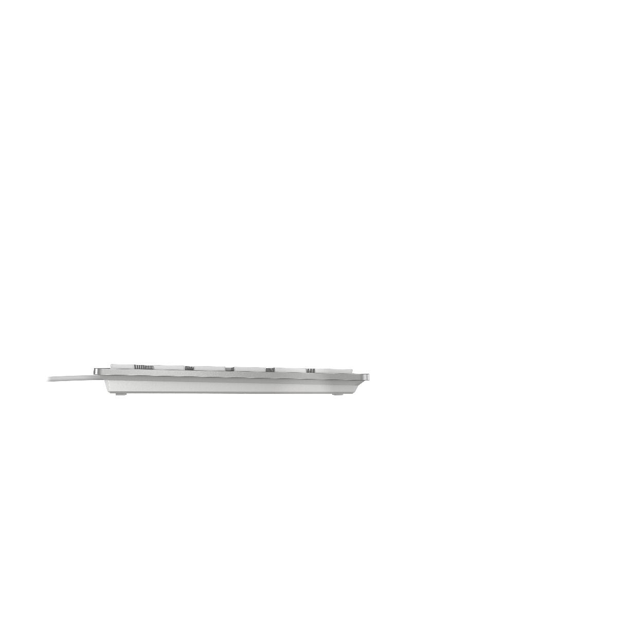 CHERRY KC 6000 Slim Tastatur Universal USB AZERTY Belgisch Silber, Weiß