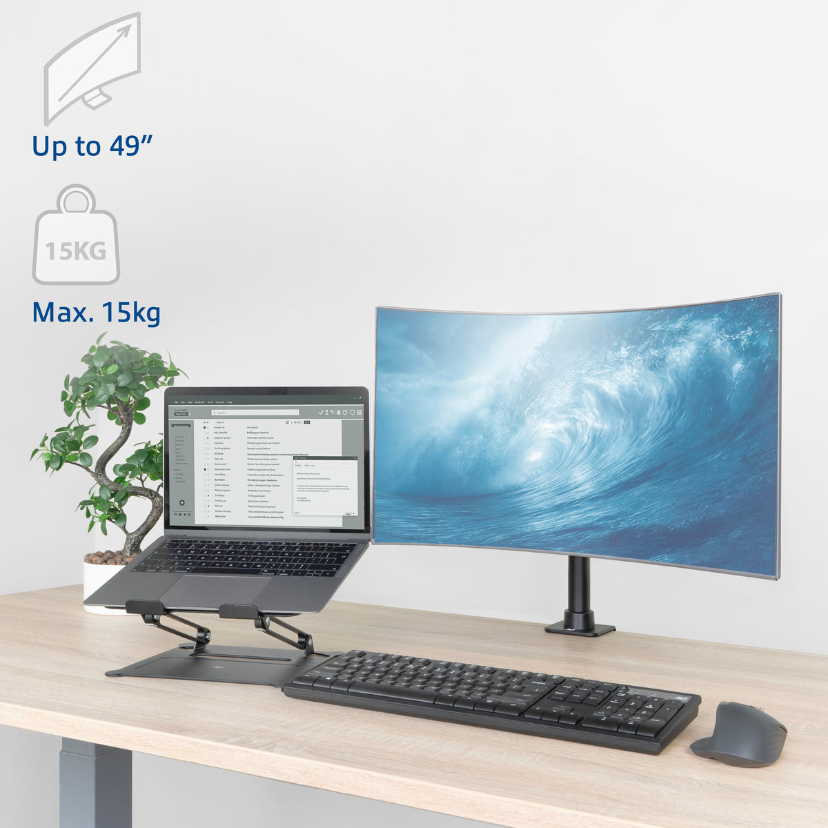 ACT Monitor-Tischhalterung, 1 Bildschirm bis zu 32" und 12 kg