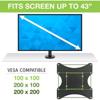 Techly ICA-LCD 316S Flachbildschirm-Tischhalterung 109,2 cm (43") Tisch/Bank Schwarz