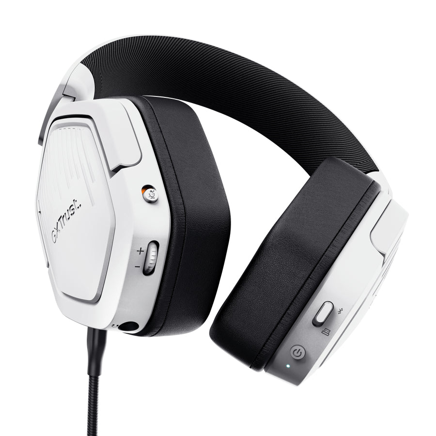 Trust GXT 493PS Carus Kopfhörer Verkabelt & Kabellos Kopfband Gaming Bluetooth Weiß