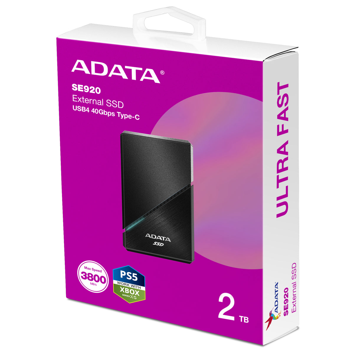 ADATA SE920 Thunderbolt-Technologie 2 TB USB Typ-C 3.2 Gen 2 (3.1 Gen 2) Schwarz