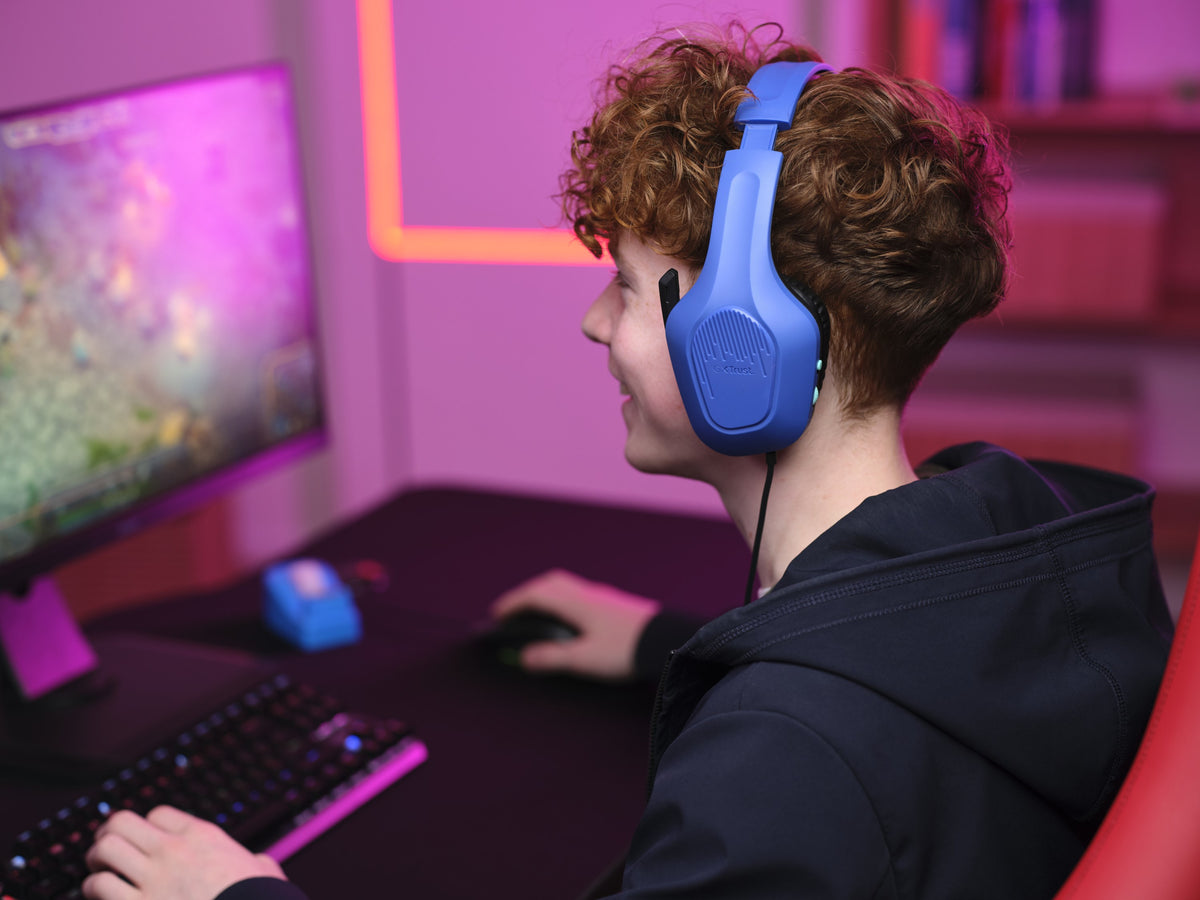Trust GXT 415B Zirox Kopfhörer Kabelgebunden Kopfband Gaming Blau