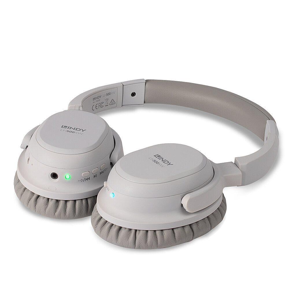 Lindy LH500XW Kopfhörer Verkabelt & Kabellos Kopfband Anrufe/Musik Mikro-USB Bluetooth Grau