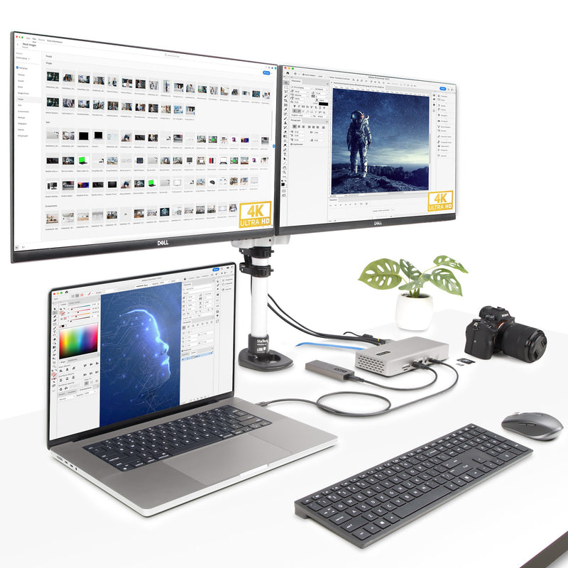 StarTech.com Universelle Thunderbolt 4 und USB4 Dockingstation, Quad-Display unter Windows, Dual-Display mit MacBook, HDMI DP-Dock mit 100W Ladung