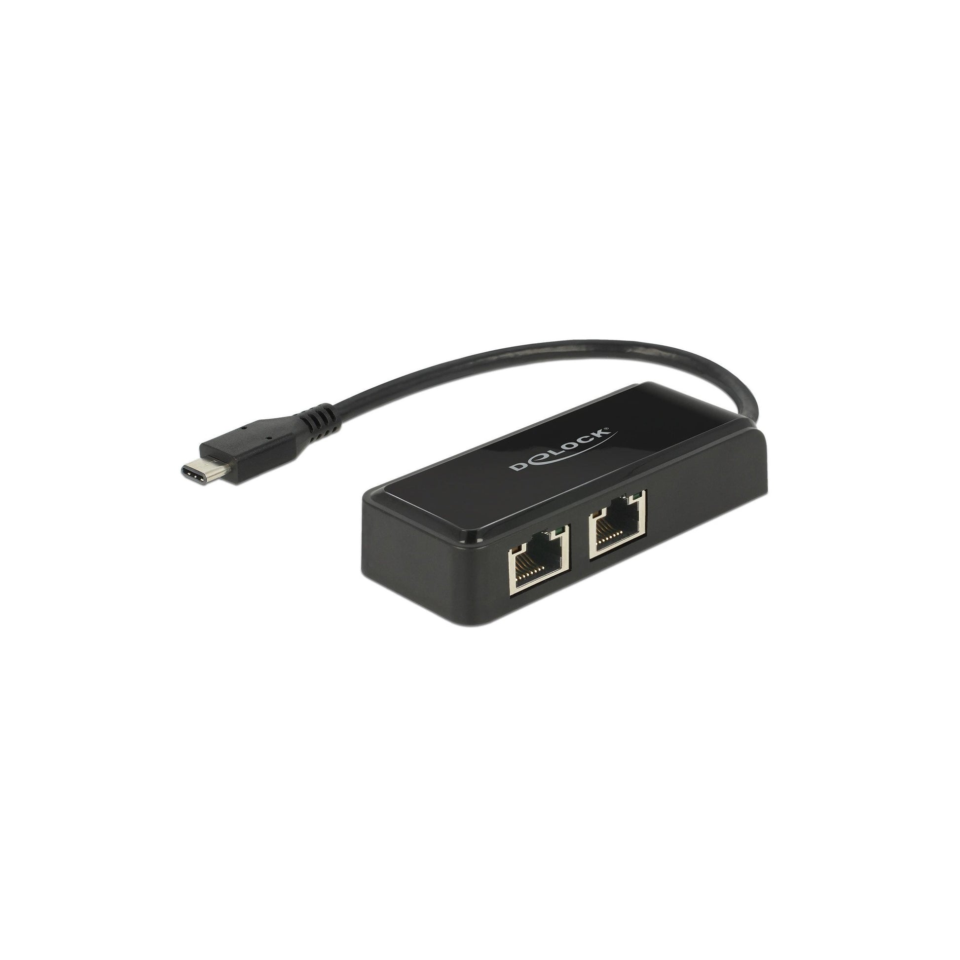 USB3.1 Netzwerkkarte Typ-C - 2x RJ45, 27cm