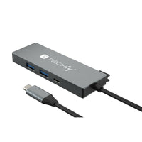 Techly IUSB32C-HUB4HPD laptop-dockingstation & portreplikator Kabelgebunden USB 3.2 Gen 2 (3.1 Gen 2) Type-C Grau