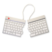 R-Go Tools Ergonomische Tastatur R-Go Split Break mit Pausensoftware, ergonomische geteilte Tastatur, QWERTY (US), kabellos, weiß