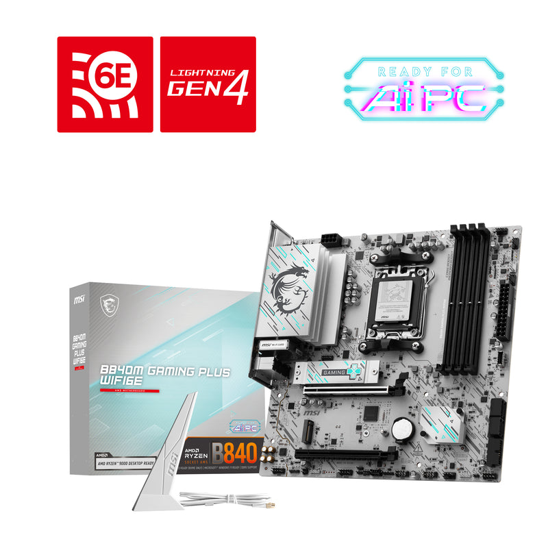 MSI B840M GAMING PLUS WIFI6E Motherboard AMD B840 Sockel AM5 micro ATX
