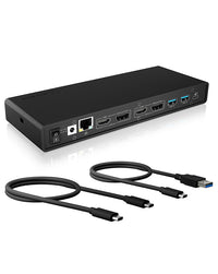 ICY BOX IB-DK2245AC, DisplayLink™, 2x DisplayPort™ oder 2x HDMI® Schnittstelle bis zu 4096x2160@60 Hz