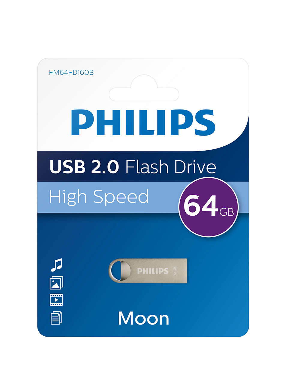 Philips Moon Edition 2.0 USB Flash Drive 64 GB USB Type-A Silver