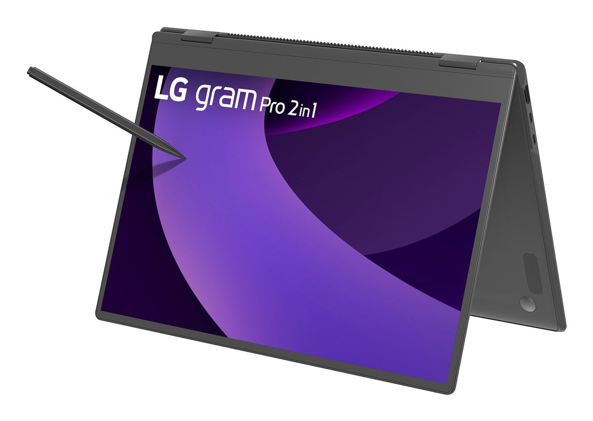 LG Gram Pro 16TB90TP Intel Core Ultra 7 255H Hybrid (2-in-1) 40,6 cm (16") Touchscreen WQXGA+ 16 GB LPDDR5x-SDRAM 1 TB SSD Wi-Fi 7 (802.11be) Windows 11 Pro Deutsch Schwarz