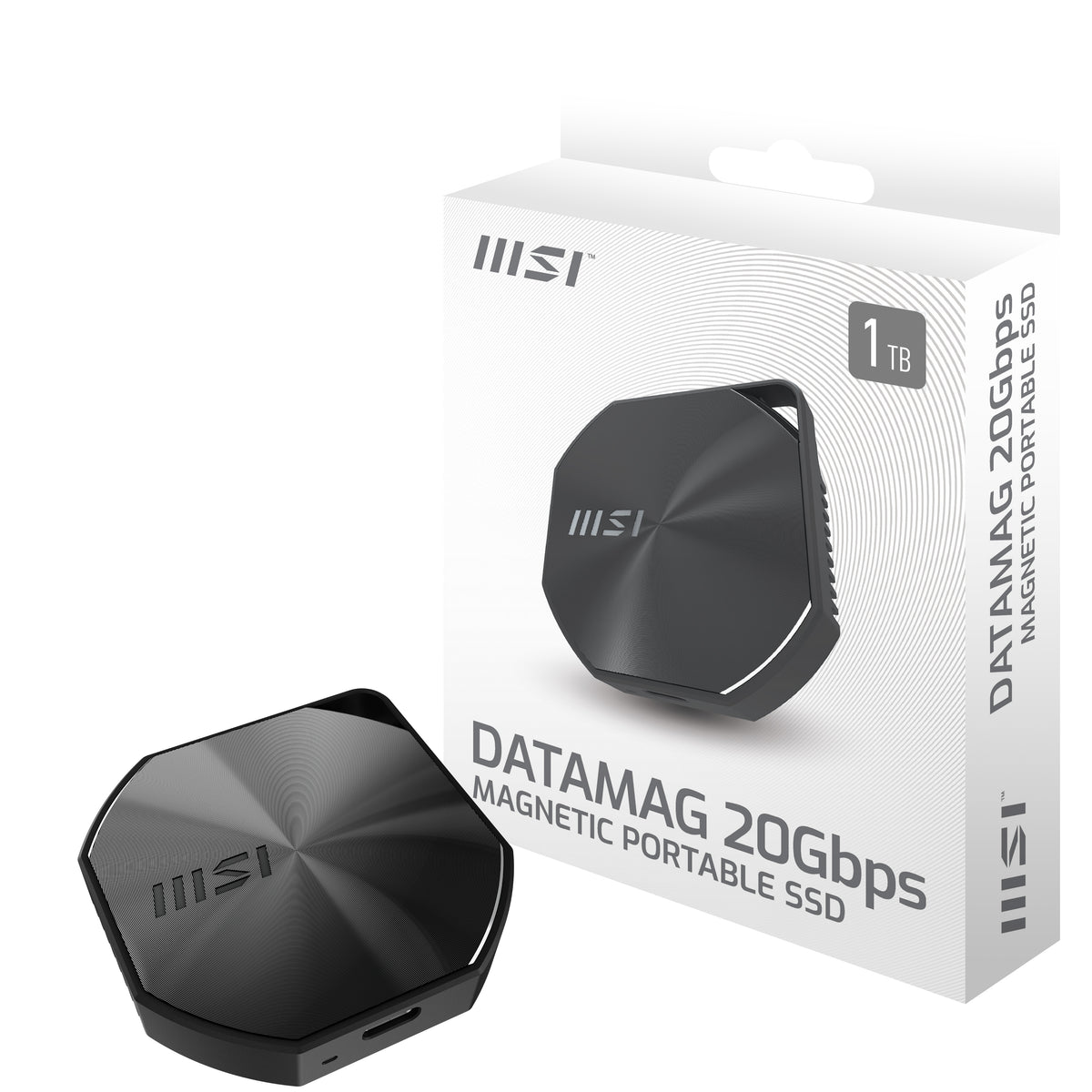 MSI DATAMAG 20GBPS 2TB Externes Solid State Drive USB Typ-C USB 3.2 Gen 2x2 Schwarz
