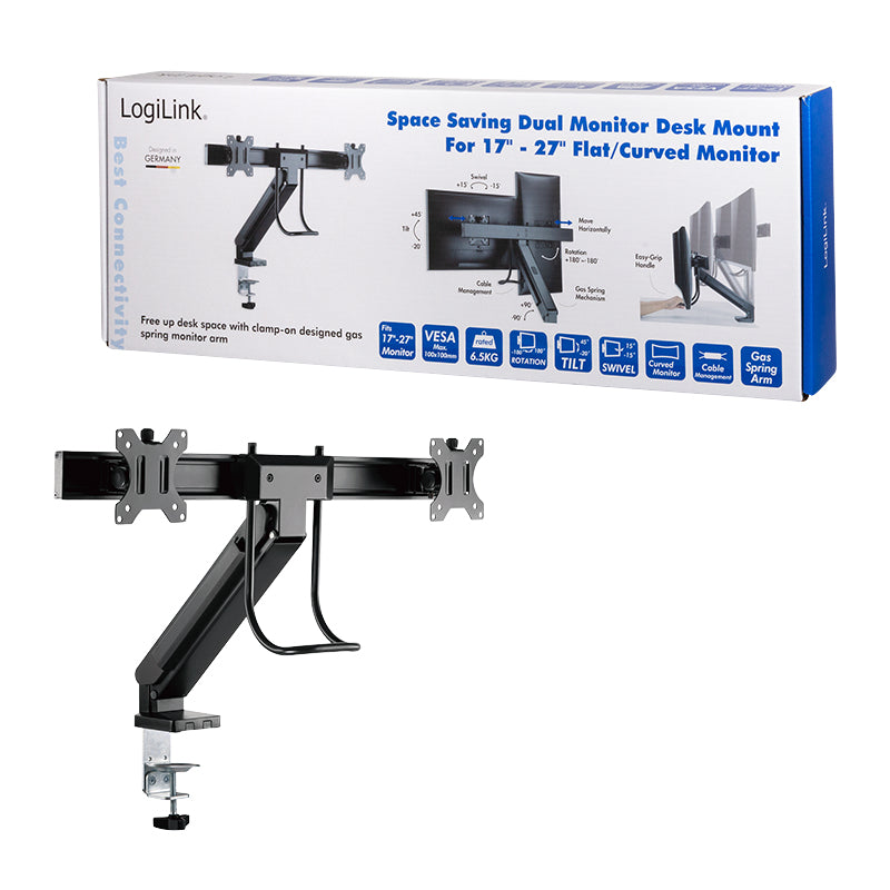 LogiLink BP0102 Flachbildschirm-Tischhalterung 68,6 cm (27") Tisch/Bank Schwarz