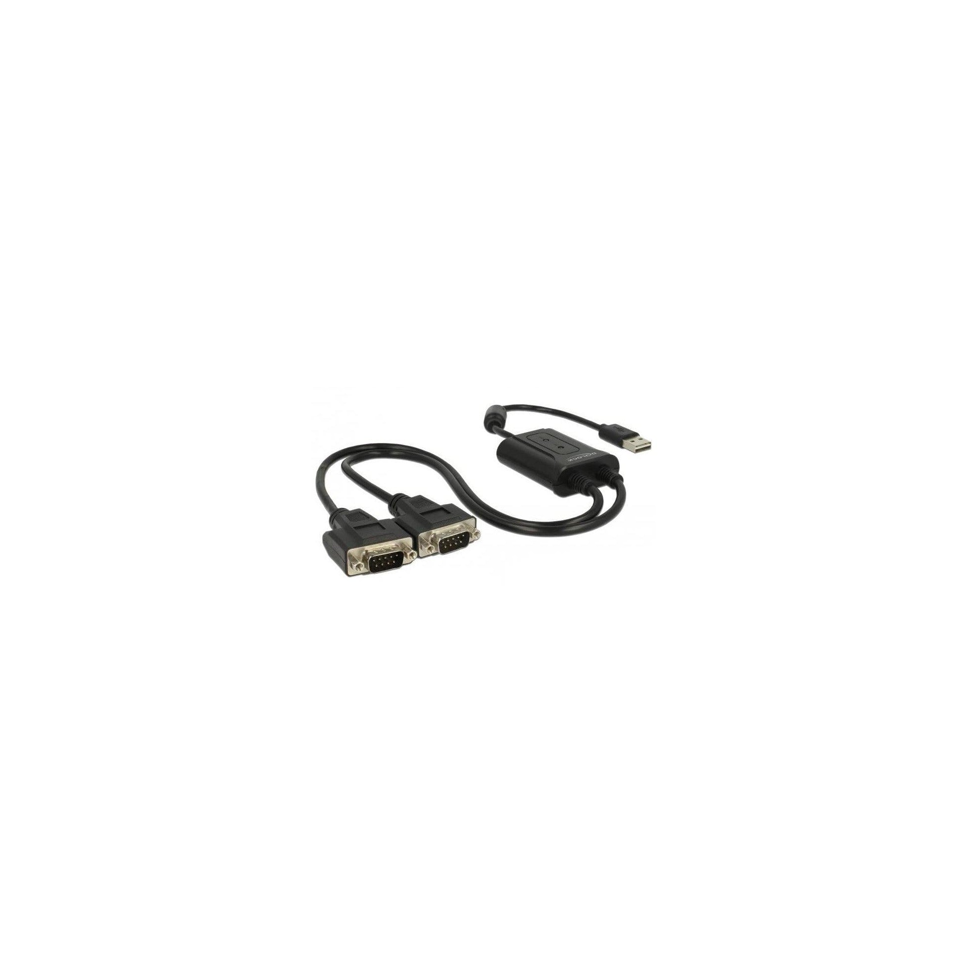 Delock Adapter USB-A>2x Seriell DB9 RS-232