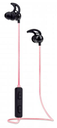 Manhattan Sound Science In-Ear Bluetooth-Sportheadset mit Leuchteffekt, Wasserfest, in-Ear-Design, omnidirektionales Mikrofon, integrierte Bedienelemente, integriertes, buntes LED-Licht