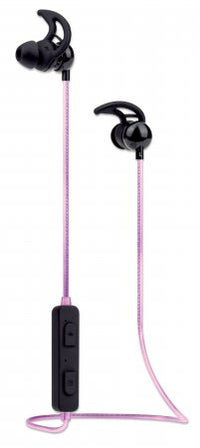 Manhattan Sound Science In-Ear Bluetooth-Sportheadset mit Leuchteffekt, Wasserfest, in-Ear-Design, omnidirektionales Mikrofon, integrierte Bedienelemente, integriertes, buntes LED-Licht