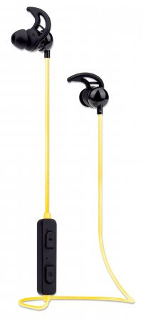 Manhattan Sound Science In-Ear Bluetooth-Sportheadset mit Leuchteffekt, Wasserfest, in-Ear-Design, omnidirektionales Mikrofon, integrierte Bedienelemente, integriertes, buntes LED-Licht
