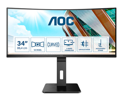 AOC P2 CU34P2A Computerbildschirm 86,4 cm (34") 3440 x 1440 Pixel Quad HD LED Schwarz