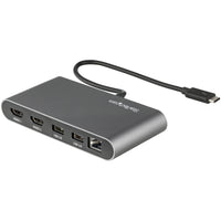 StarTech.com Dual-Monitor Thunderbolt Mini-Dock, 4K 60Hz HDMI, treiberloser Hub für Windows und Mac, Gigabit-Ethernet, 1x USB 5Gbps, 1x USB 2.0, 28cm Kabel