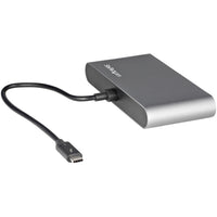 StarTech.com Dual-Monitor Thunderbolt Mini-Dock, 4K 60Hz HDMI, treiberloser Hub für Windows und Mac, Gigabit-Ethernet, 1x USB 5Gbps, 1x USB 2.0, 28cm Kabel