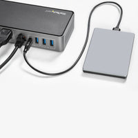 StarTech.com USB-C USB-A Dock - Hybrid Universal Triple Monitor Laptop Docking Station DisplayPort & HDMI 4K 60 Hz - 85W PD, 6x USB-Hub, GbE, Audio - USB 3.1 Gen 2 10 Gbit/s