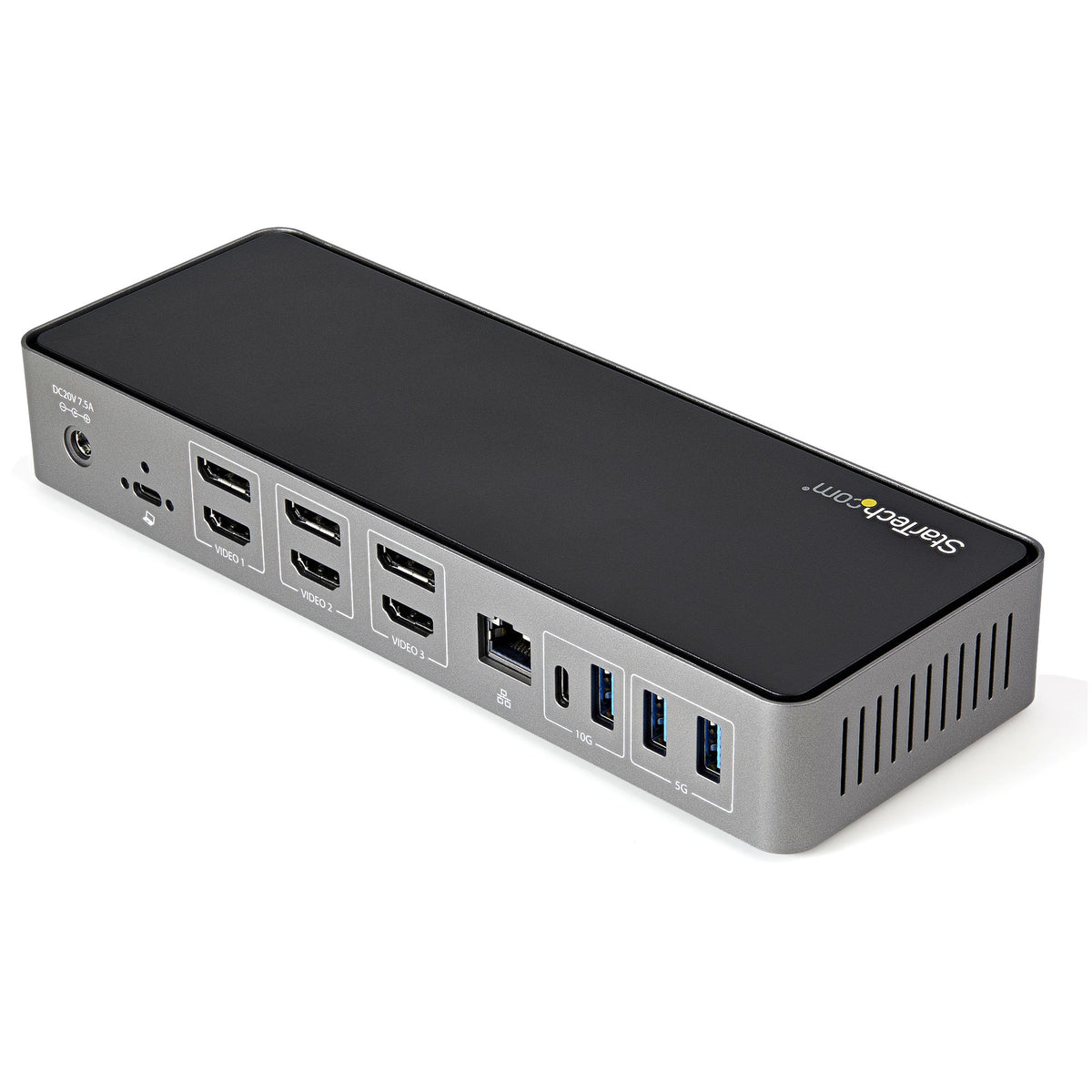 StarTech.com USB-C USB-A Dock - Hybrid Universal Triple Monitor Laptop Docking Station DisplayPort & HDMI 4K 60 Hz - 85W PD, 6x USB-Hub, GbE, Audio - USB 3.1 Gen 2 10 Gbit/s