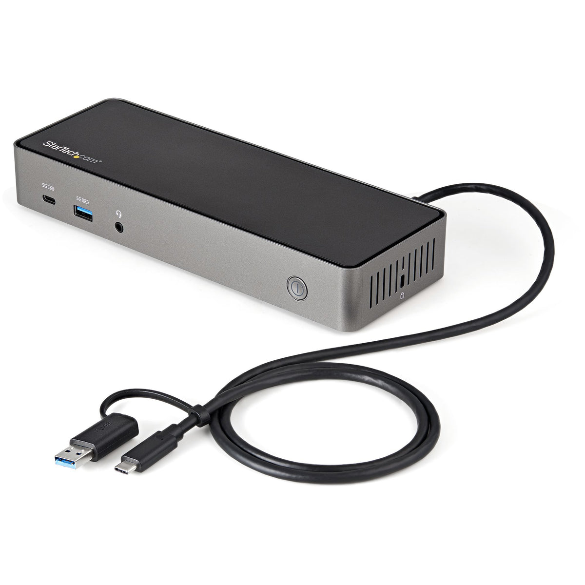 StarTech.com USB-C USB-A Dock - Hybrid Universal Triple Monitor Laptop Docking Station DisplayPort & HDMI 4K 60 Hz - 85W PD, 6x USB-Hub, GbE, Audio - USB 3.1 Gen 2 10 Gbit/s