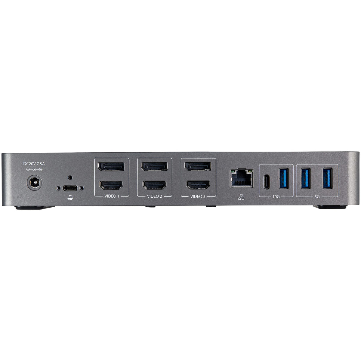 StarTech.com USB-C USB-A Dock - Hybrid Universal Triple Monitor Laptop Docking Station DisplayPort & HDMI 4K 60 Hz - 85W PD, 6x USB-Hub, GbE, Audio - USB 3.1 Gen 2 10 Gbit/s