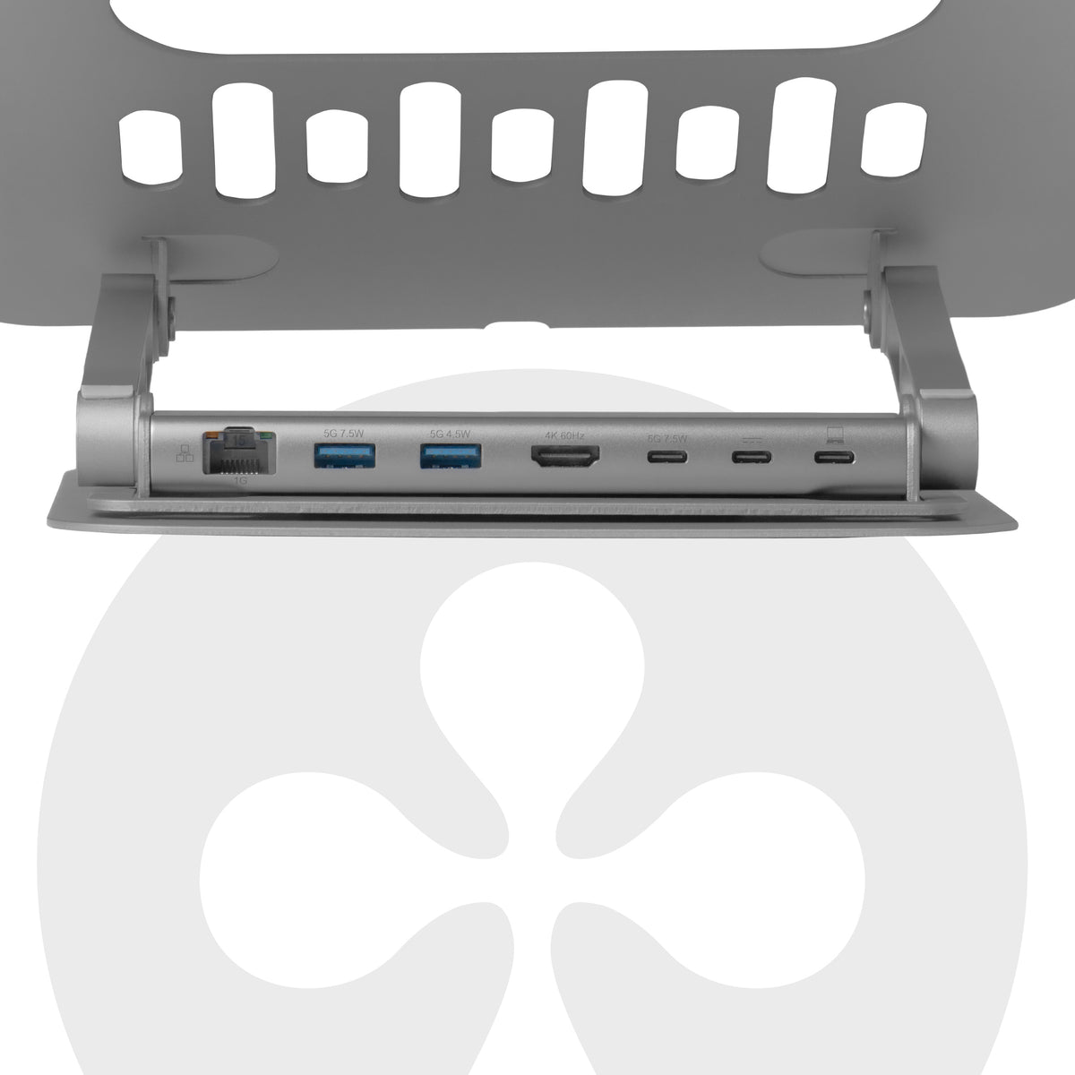 CLUB3D Verstellbarer Aluminium-Laptop-Ständer mit USB-C® Hub