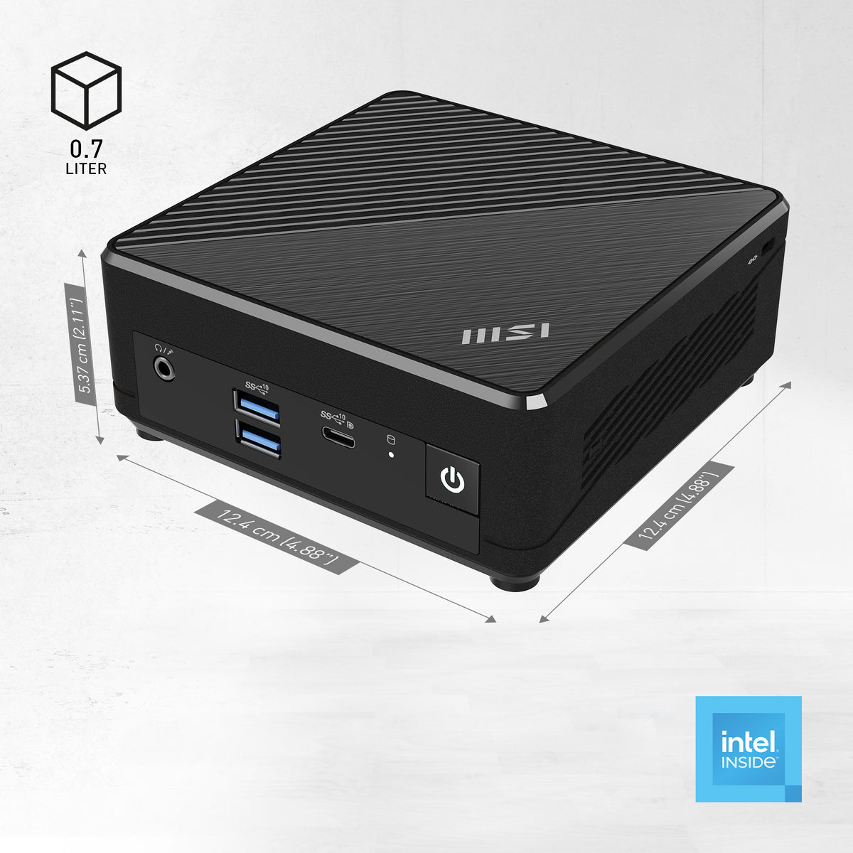 MSI Cubi N ADL-006DE Intel® N N200 4 GB DDR4-SDRAM 128 GB SSD Windows 11 Pro Mini PC Mini-PC Schwarz