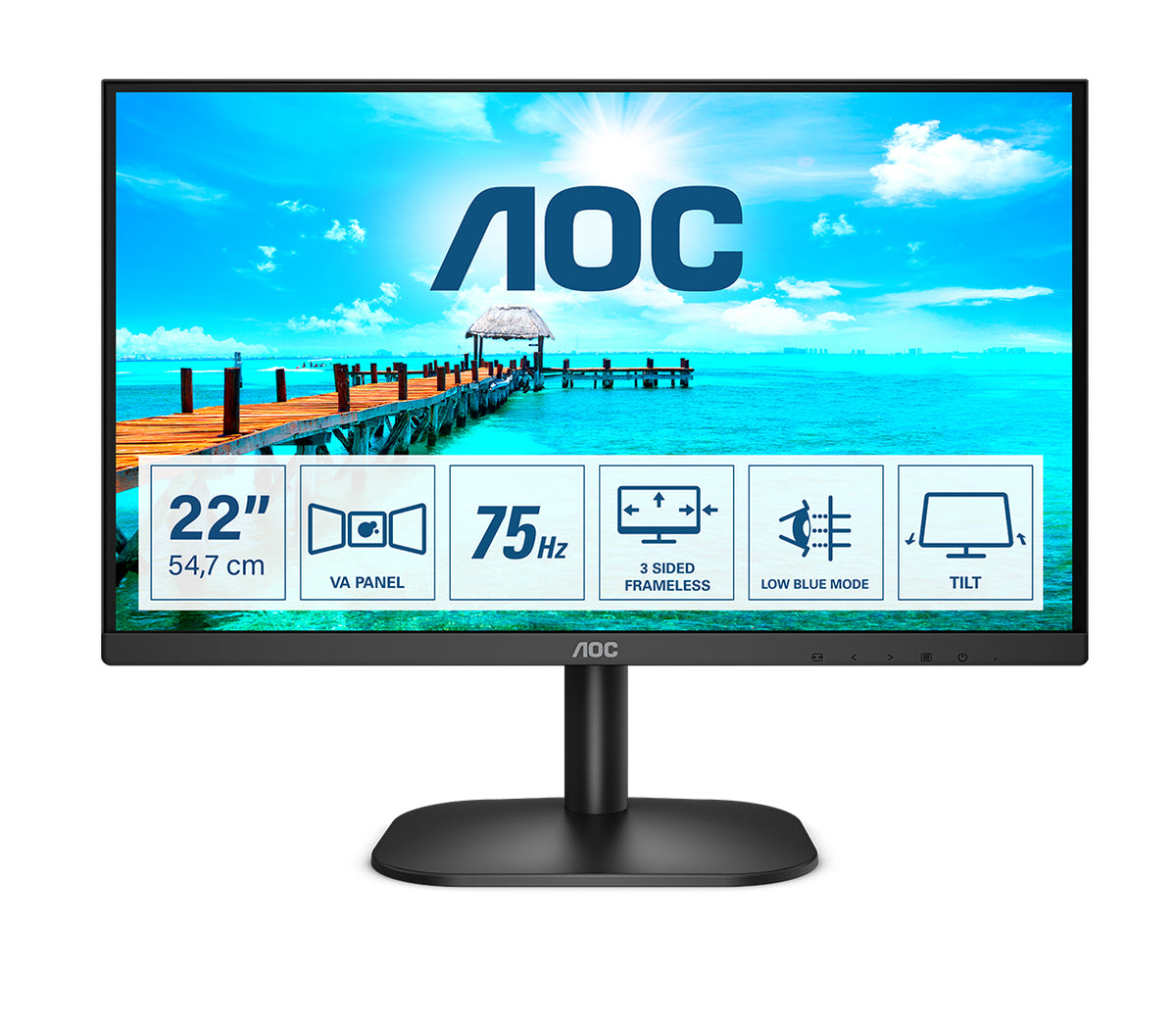AOC B2 22B2H/EU Computerbildschirm 54,6 cm (21.5") 1920 x 1080 Pixel Full HD LED Schwarz