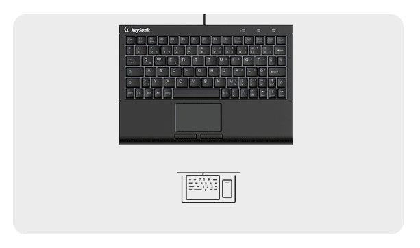KeySonic KSK-3211ELU (DE), Super-Mini Tastatur, Hintergrundbeleuchtung, Touchpad, schwarz