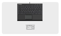 KeySonic KSK-3211ELU (DE), Super-Mini Tastatur, Hintergrundbeleuchtung, Touchpad, schwarz
