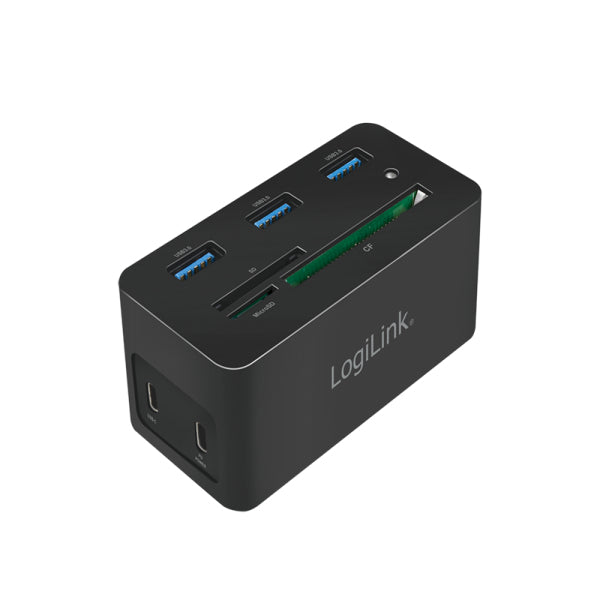 LogiLink UA0370 laptop-dockingstation & portreplikator Kabelgebunden USB 3.2 Gen 1 (3.1 Gen 1) Type-C Schwarz