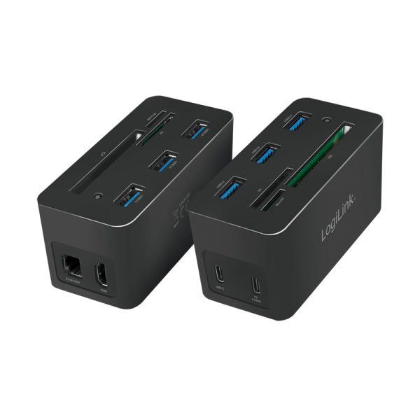 LogiLink UA0370 laptop-dockingstation & portreplikator Kabelgebunden USB 3.2 Gen 1 (3.1 Gen 1) Type-C Schwarz