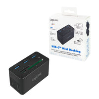 LogiLink UA0370 laptop-dockingstation & portreplikator Kabelgebunden USB 3.2 Gen 1 (3.1 Gen 1) Type-C Schwarz