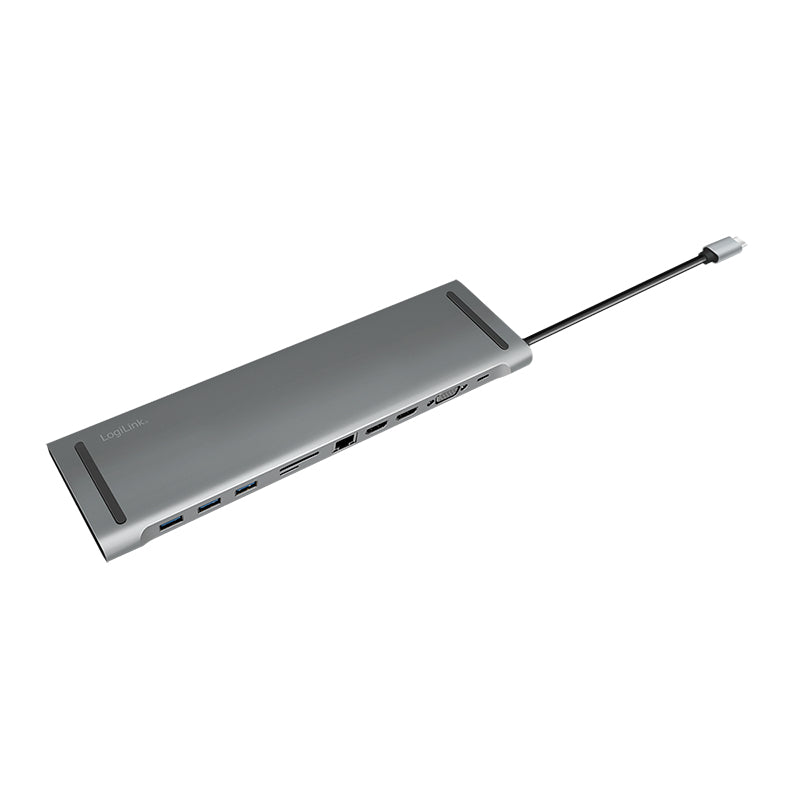 LogiLink UA0373 laptop-dockingstation & portreplikator Kabelgebunden USB 3.2 Gen 1 (3.1 Gen 1) Type-C Aluminium