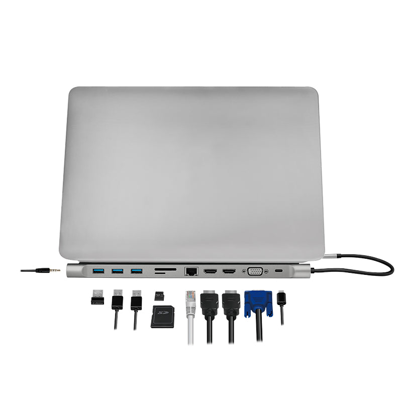 LogiLink UA0373 laptop-dockingstation & portreplikator Kabelgebunden USB 3.2 Gen 1 (3.1 Gen 1) Type-C Aluminium