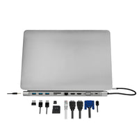 LogiLink UA0373 laptop-dockingstation & portreplikator Kabelgebunden USB 3.2 Gen 1 (3.1 Gen 1) Type-C Aluminium