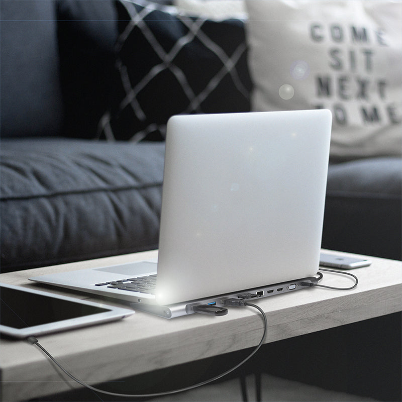 LogiLink UA0373 laptop-dockingstation & portreplikator Kabelgebunden USB 3.2 Gen 1 (3.1 Gen 1) Type-C Aluminium