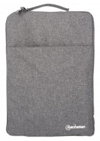 Manhattan Seattle Notebook Sleeve 15,6", Schutzhülle für Notebooks bis zu 15,6", Top Load, Premiumpolsterung, wasserfest, ein Innenfach, ein Frontfach, anthrazit