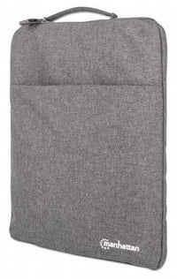 Manhattan Seattle Notebook Sleeve 15,6", Schutzhülle für Notebooks bis zu 15,6", Top Load, Premiumpolsterung, wasserfest, ein Innenfach, ein Frontfach, anthrazit
