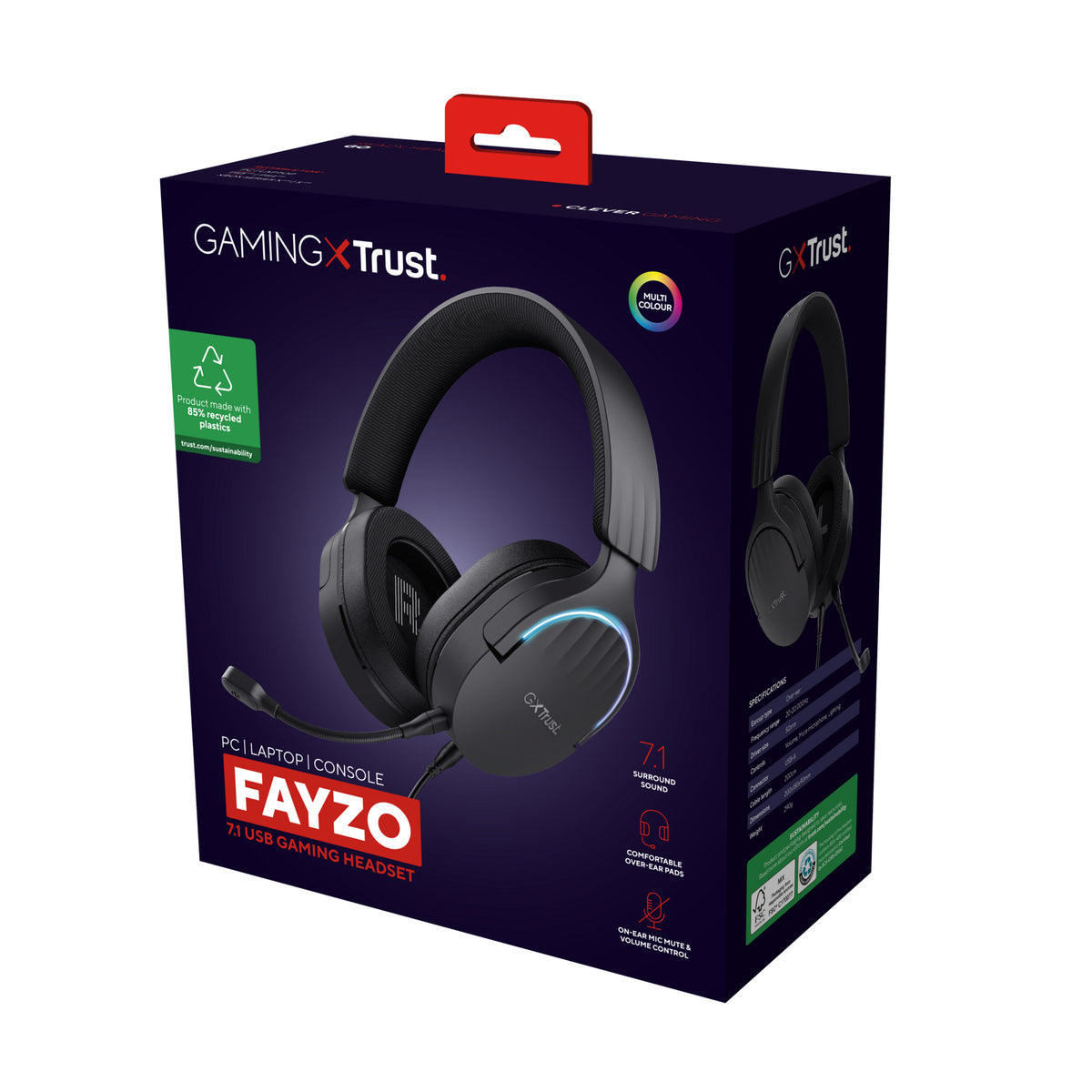 Trust GXT 490 FAYZO Kopfhörer Kabelgebunden Kopfband Gaming USB Typ-A Schwarz