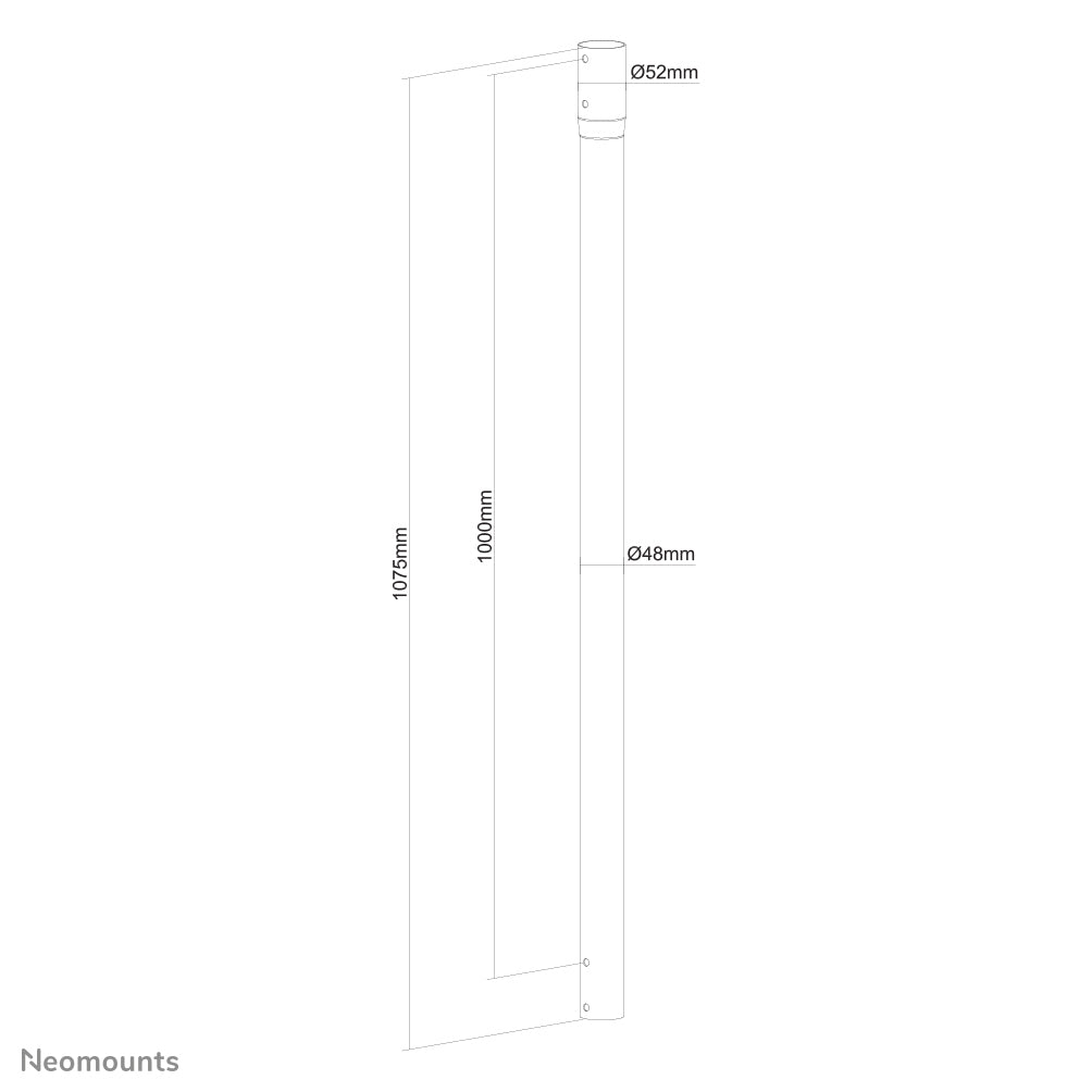 Neomounts NS-EP100BLACK Verlängerungsrohr für TV-Deckenhalterung - H 107,5 cm