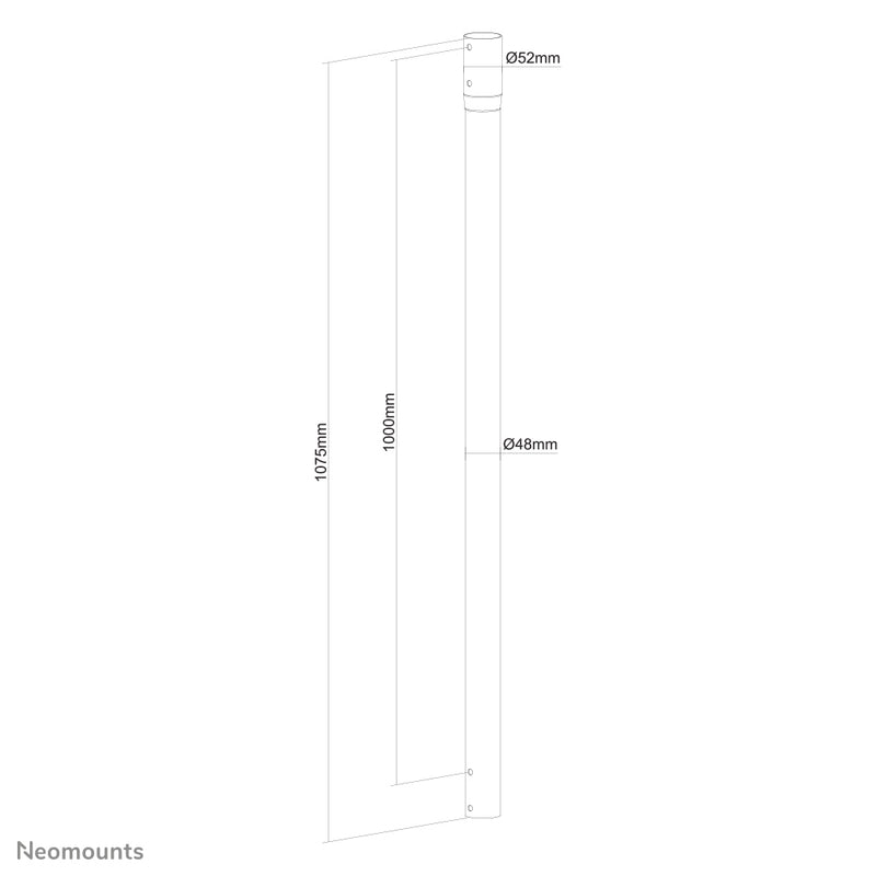 Neomounts NS-EP100BLACK Verlängerungsrohr für TV-Deckenhalterung - H 107,5 cm