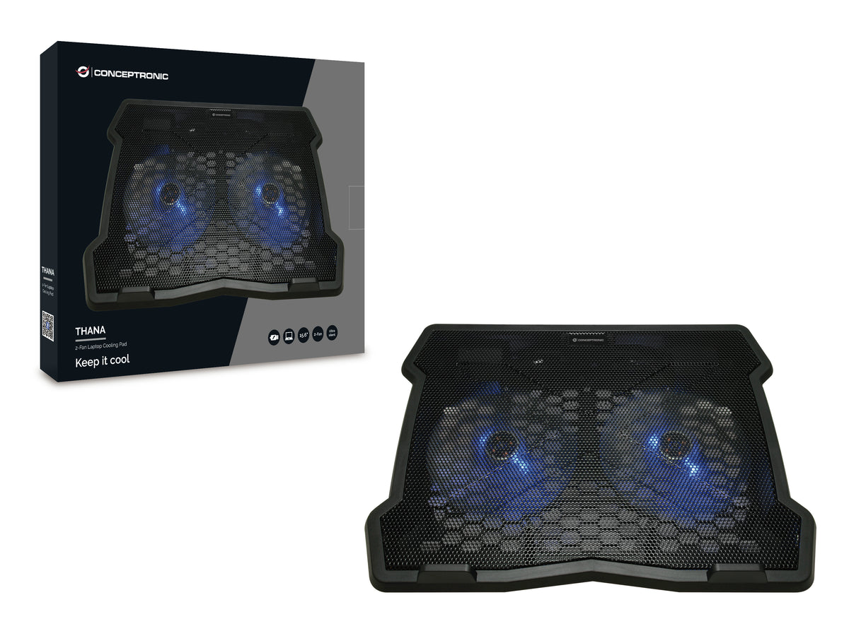 Conceptronic THANA06B Llaptop-Kühlpad 39,6 cm (15.6") Schwarz
